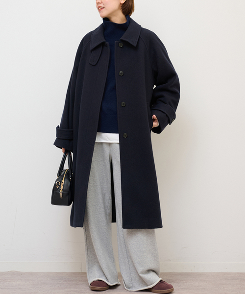 尾州ウールスーパー100ステンカラーコート（ステンカラーコート