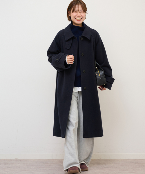 尾州ウールスーパー100ステンカラーコート（ステンカラーコート