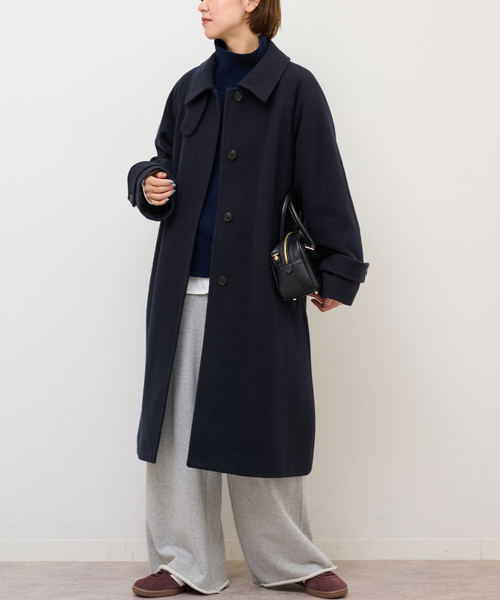 尾州ウールスーパー100ステンカラーコート（ステンカラーコート