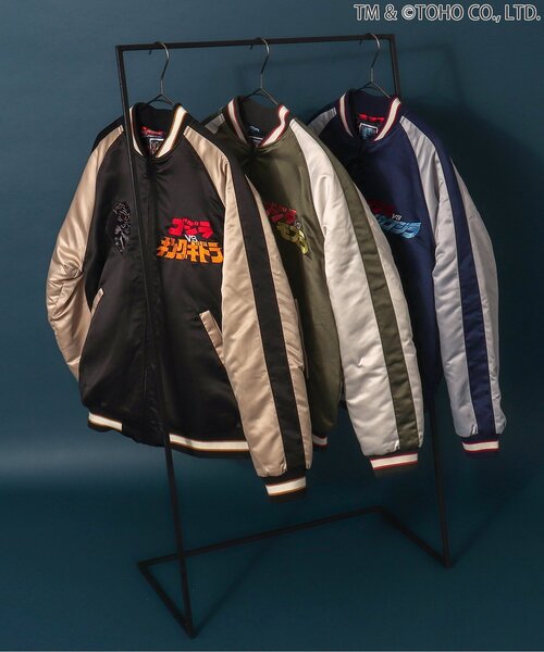 BREEZE（ブリーズ）の「【ゴジラ】ゴジラVSリバーシブルスカジャン（大人）（スカジャン・メンズ・ネイビー/カーキ/ブラック・LARGE/MEDIUM）」の5枚目の写真