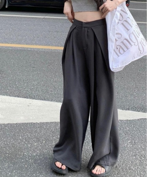 Ada.(エイダ)の「【Mellfy】タックワイドパンツ(その他パンツ・レディース・ブラック/グレー・S/M)」の7枚目の写真