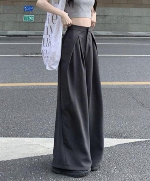 Ada.(エイダ)の「【Mellfy】タックワイドパンツ(その他パンツ・レディース・ブラック/グレー・S/M)」の5枚目の写真