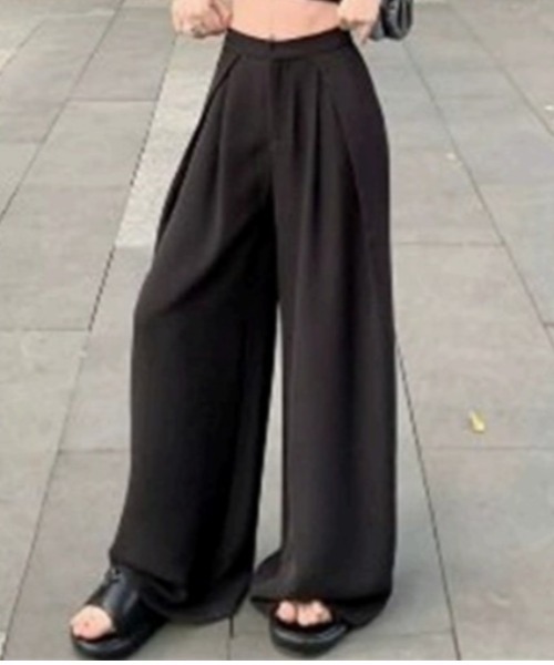 Ada.(エイダ)の「【Mellfy】タックワイドパンツ(その他パンツ・レディース・ブラック/グレー・S/M)」の6枚目の写真