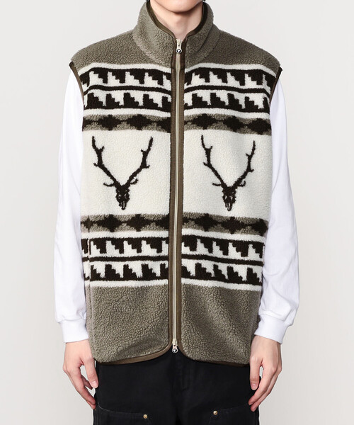 【SOUTH2 WEST8】フリース ジップアップベスト South2 West8 | ボア ベスト MEN（その他アウター）｜South2 West8