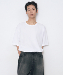 リラックスフィットクルーネックTシャツ[ホワイト]