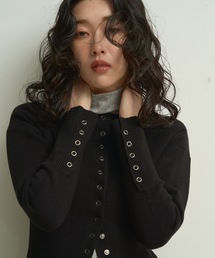 Soft-touch dot button cardigan / ソフトタッチドット釦カーディガン