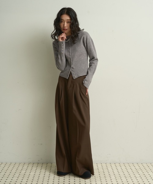 Lutim by u（ルチバイユー）の「Soft-touch dot button cardigan / ソフトタッチドット釦カーディガン（カーディガン/ボレロ・レディース・グレー/ブラック/イエロー・FREE）」の19枚目の写真