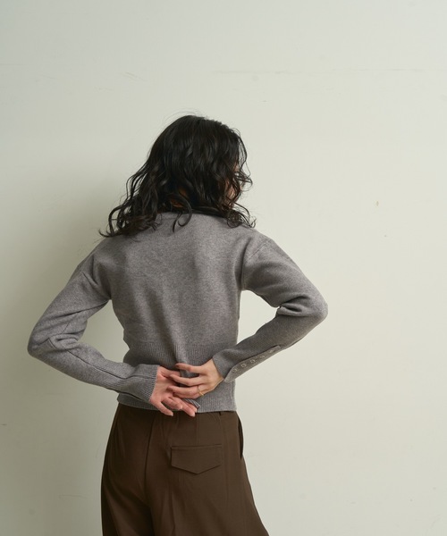 Lutim by u（ルチバイユー）の「Soft-touch dot button cardigan / ソフトタッチドット釦カーディガン（カーディガン/ボレロ・レディース・グレー/ブラック/イエロー・FREE）」の18枚目の写真