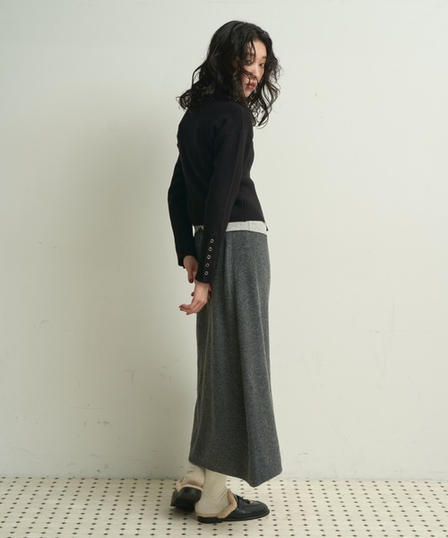 Lutim by u（ルチバイユー）の「Soft-touch dot button cardigan / ソフトタッチドット釦カーディガン（カーディガン/ボレロ・レディース・グレー/ブラック/イエロー・FREE）」の9枚目の写真