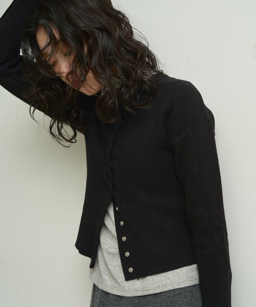 Lutim by u（ルチバイユー）の「Soft-touch dot button cardigan / ソフトタッチドット釦カーディガン（カーディガン/ボレロ・レディース・グレー/ブラック/イエロー・FREE）」の14枚目の写真