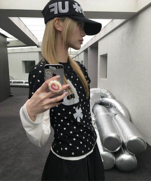 BAUF（バウフ）の「B logo スリムフィットTシャツ [ドットブラック]（Tシャツ/カットソー・レディース・その他・FREE）」の10枚目の写真