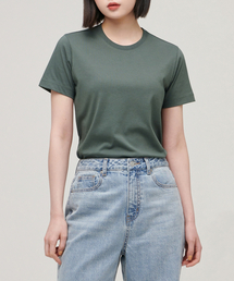 MUSINSA STANDARD WOMAN（ムシンサスタンダードウーマン）の「[Cool Tandard] Women's Basic Crew Neck Short-Sleeved T-Shirt [Dusty Green]（Tシャツ/カットソー）」