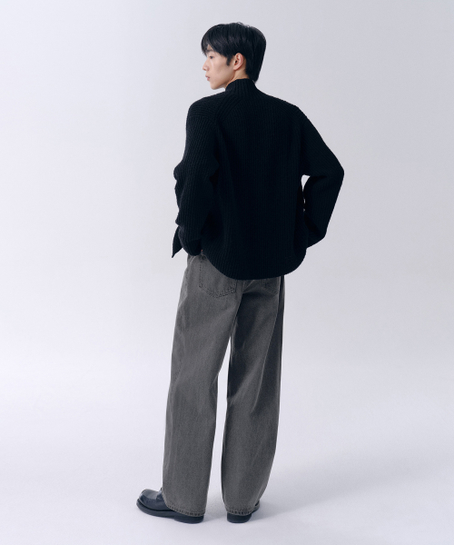 MUSINSA STANDARD（ムシンサスタンダード）の「ワイドデニムパンツ[グレー]（デニムパンツ・メンズ・その他・40/38/42/36/34/28/29/32/30/31/33/26/27）」の4枚目の写真