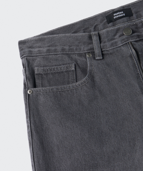 MUSINSA STANDARD（ムシンサスタンダード）の「ワイドデニムパンツ[グレー]（デニムパンツ・メンズ・その他・40/38/42/36/34/28/29/32/30/31/33/26/27）」の6枚目の写真