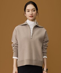 ボイルドウールハーフジップ ニット