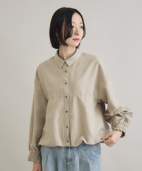 Paradise Picnic（パラダイスピクニック）の「裾バルーンシャツ（シャツ/ブラウス・レディース・ベージュ/レッド/チャコールグレー・FREE）」の3枚目の写真