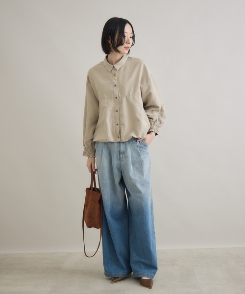 Paradise Picnic（パラダイスピクニック）の「裾バルーンシャツ（シャツ/ブラウス・レディース・ベージュ/レッド/チャコールグレー・FREE）」の6枚目の写真