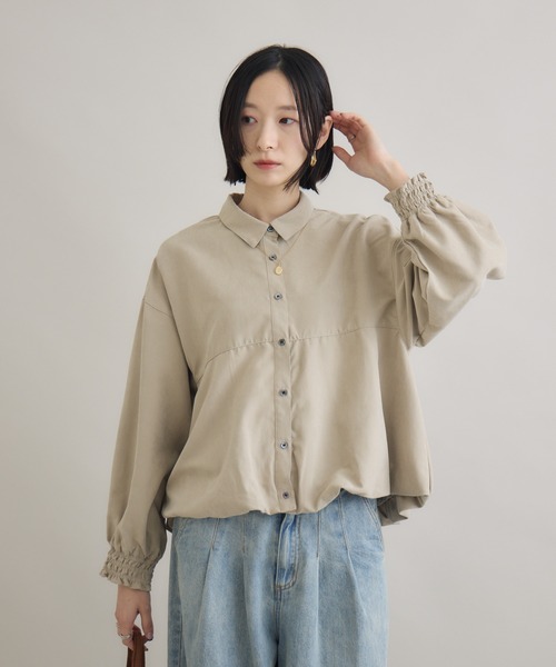 Paradise Picnic（パラダイスピクニック）の「裾バルーンシャツ（シャツ/ブラウス・レディース・ベージュ/レッド/チャコールグレー・FREE）」の9枚目の写真