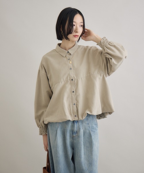 Paradise Picnic（パラダイスピクニック）の「裾バルーンシャツ（シャツ/ブラウス・レディース・ベージュ/レッド/チャコールグレー・FREE）」の10枚目の写真