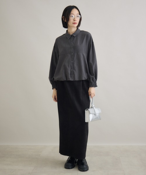 Paradise Picnic（パラダイスピクニック）の「裾バルーンシャツ（シャツ/ブラウス・レディース・ベージュ/レッド/チャコールグレー・FREE）」の11枚目の写真