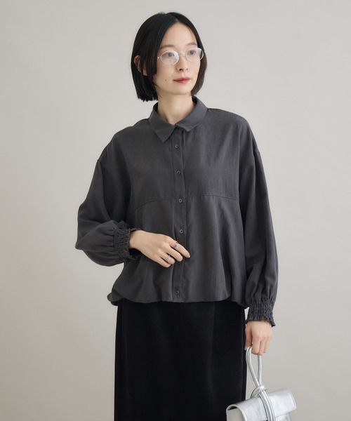 Paradise Picnic（パラダイスピクニック）の「裾バルーンシャツ（シャツ/ブラウス・レディース・ベージュ/レッド/チャコールグレー・FREE）」の15枚目の写真