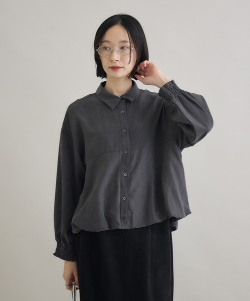 Paradise Picnic（パラダイスピクニック）の「裾バルーンシャツ（シャツ/ブラウス・レディース・ベージュ/レッド/チャコールグレー・FREE）」の16枚目の写真