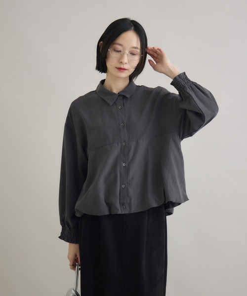 Paradise Picnic（パラダイスピクニック）の「裾バルーンシャツ（シャツ/ブラウス・レディース・ベージュ/レッド/チャコールグレー・FREE）」の17枚目の写真