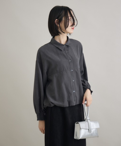 Paradise Picnic（パラダイスピクニック）の「裾バルーンシャツ（シャツ/ブラウス・レディース・ベージュ/レッド/チャコールグレー・FREE）」の19枚目の写真