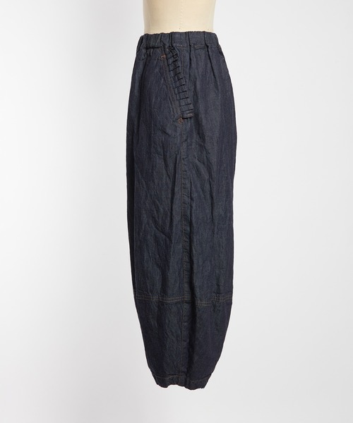 gomme（ゴム）の「フリルポケットデニムパンツ（デニムパンツ・レディース・ブラック/インディゴブルー・MEDIUM）」の14枚目の写真