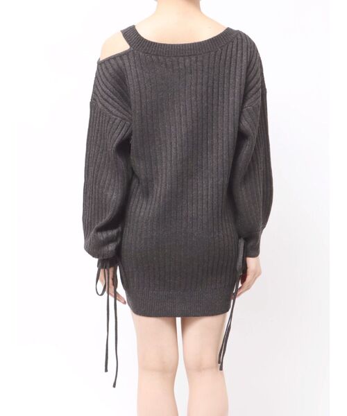 EVRIS(エヴリス)の「ワンショルダーニットワンピース(ワンピース・レディース・ブルー/ブラック・FREE)」の13枚目の写真