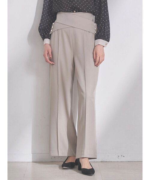 TONAL(トーナル)の「クロスパールワイドパンツ(その他パンツ・レディース・ベージュ/ネイビー/ブラウン・SMALL/MEDIUM)」の1枚目の写真