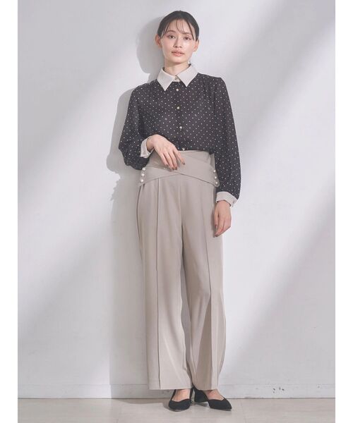 TONAL(トーナル)の「クロスパールワイドパンツ(その他パンツ・レディース・ベージュ/ネイビー/ブラウン・SMALL/MEDIUM)」の19枚目の写真