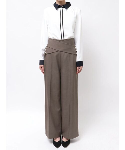 TONAL(トーナル)の「クロスパールワイドパンツ(その他パンツ・レディース・ベージュ/ネイビー/ブラウン・SMALL/MEDIUM)」の10枚目の写真