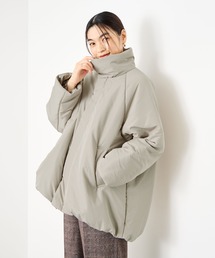 Idnesスタンドカラーコクーンシルエット中綿ジャケット