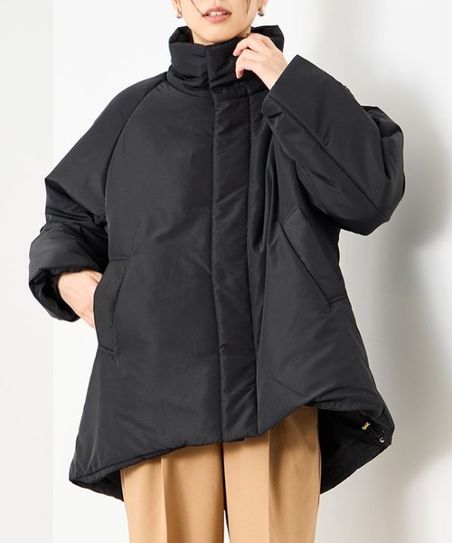 セール】Idnesスタンドカラーコクーンシルエット中綿ジャケット