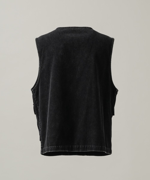 CASPER JOHN（キャスパージョン）の「Chemical wash narrow corduroy vest/ケミカルウォッシュナローコーデュロイベスト（ベスト・メンズ・カーキ/ブラック・LARGE/MEDIUM/SMALL/X-SMALL）」の7枚目の写真