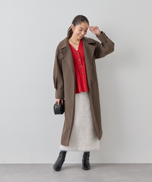 un dix cors（アンディコール）の「《セットアップ可》ソフトシャギーバックスリットナロースカート（スカート・レディース・ホワイト系その他/パープル/チャコールグレー・FREE）」の15枚目の写真