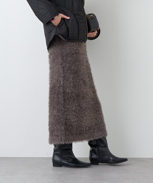 un dix cors（アンディコール）の「《セットアップ可》ソフトシャギーバックスリットナロースカート（スカート・レディース・ホワイト系その他/パープル/チャコールグレー・FREE）」の19枚目の写真