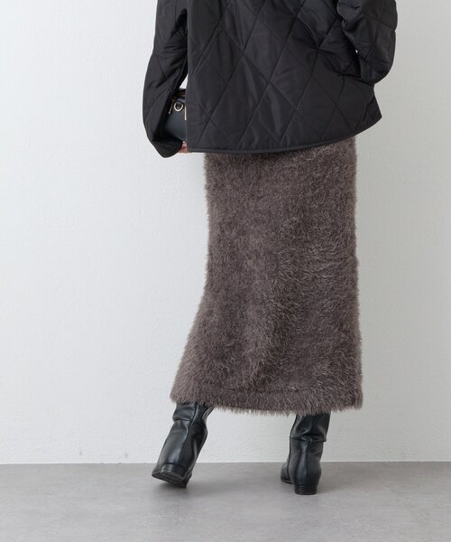 un dix cors（アンディコール）の「《セットアップ可》ソフトシャギーバックスリットナロースカート（スカート・レディース・ホワイト系その他/パープル/チャコールグレー・FREE）」の20枚目の写真
