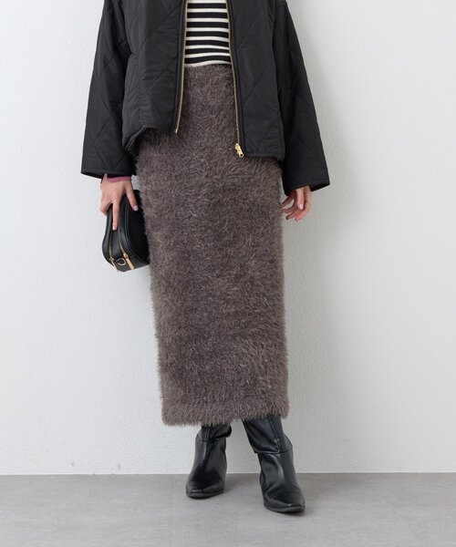 un dix cors（アンディコール）の「《セットアップ可》ソフトシャギーバックスリットナロースカート（スカート・レディース・ホワイト系その他/パープル/チャコールグレー・FREE）」の21枚目の写真