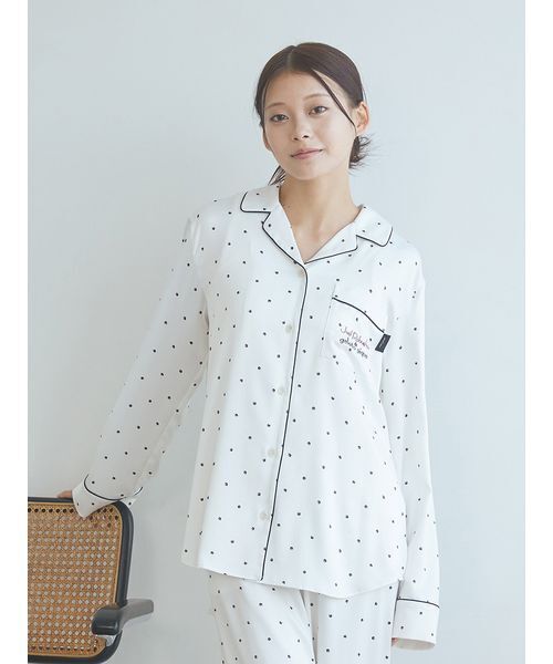 売り切れました♪ジェラートピケ　ダルメシアン上下　サテンパジャマ 売り切れました♪ジェラートピケ ダルメシアン上下 サテンパジャマ