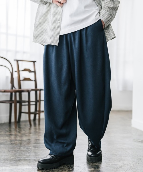 Rocky Monroe(ロッキーモンロー)の「サージツイル2タックイージーワイドバルーンパンツ(その他パンツ・メンズ・ネイビー/チャコール/ブラウン/ブラック/ブルーグリーン/オフホワイト・M/L)」の6枚目の写真