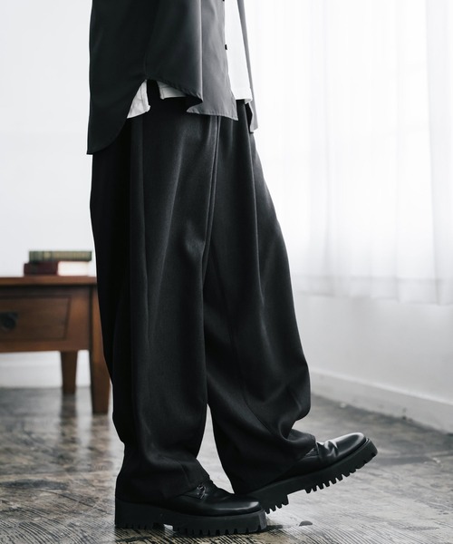 Rocky Monroe(ロッキーモンロー)の「サージツイル2タックイージーワイドバルーンパンツ(その他パンツ・メンズ・ネイビー/チャコール/ブラウン/ブラック/ブルーグリーン/オフホワイト・M/L)」の15枚目の写真