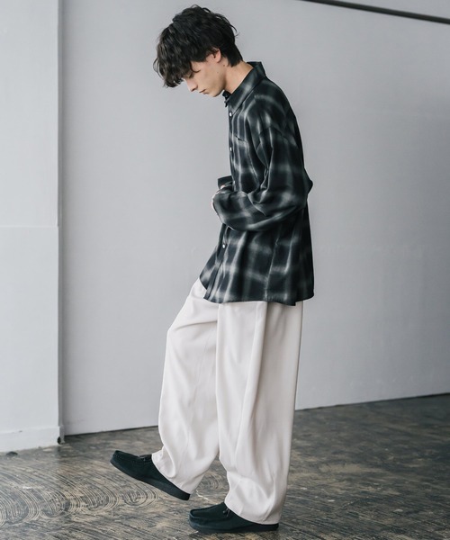 Rocky Monroe(ロッキーモンロー)の「サージツイル2タックイージーワイドバルーンパンツ(その他パンツ・メンズ・ネイビー/チャコール/ブラウン/ブラック/ブルーグリーン/オフホワイト・M/L)」の10枚目の写真