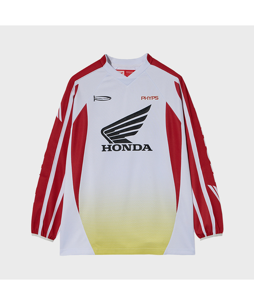PHYPS MOTORCYCLE(フィップスモーターサイクル)の「Motorcycle Piping Jersey Red(Tシャツ/カットソー・レディース・その他・MEDIUM/LARGE/X-LARGE/SMALL/XX-LARGE)」の1枚目の写真