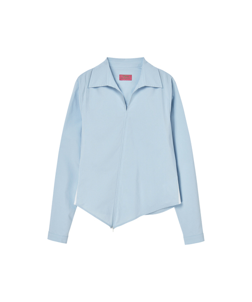 ASYMMETRY ZIPPER SHIRTS SKY BLUE 【公式通販】
