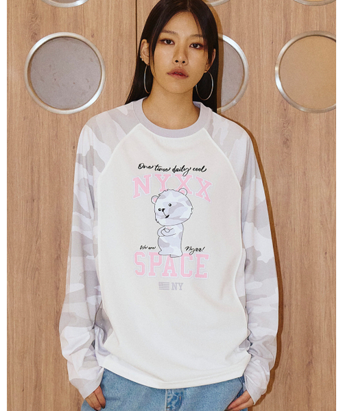 NYXX(エヌワイエックスエックス)の「TOUGH BEAR LONG SLEEVE CAMO(GRAY)(Tシャツ/カットソー・レディース・その他・FREE)」の1枚目の写真
