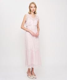 公*o様 ピンク ワンピース me couture ピンストライプレースmixド ME COUTURE｜ミークチュールのワンピース/ドレス（レース）通販 - ZOZOTOWN