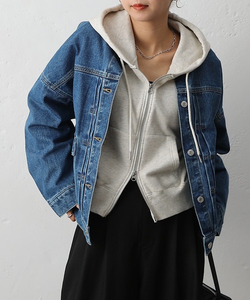 COLONY 2139(コロニートゥーワンスリーナイン)の「12.5OZノーカラーデニムジャケット(デニムジャケット・レディース・ブルー/ブラック/サックスブルー・FREE)」の18枚目の写真