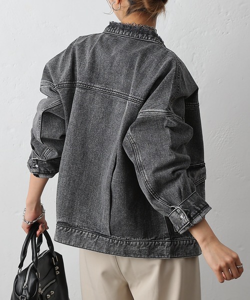 COLONY 2139(コロニートゥーワンスリーナイン)の「12.5OZノーカラーデニムジャケット(デニムジャケット・レディース・ブルー/ブラック/サックスブルー・FREE)」の6枚目の写真